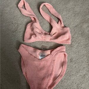 Hunza G Blush Pink Textured Bikini Set